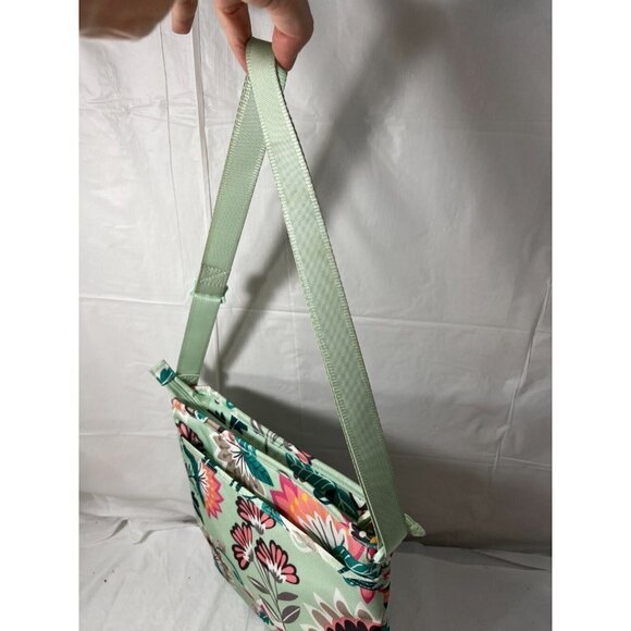 VERA BRADLEY Slim Crossbody MINT FLOWERS Bag Purse Tote - Picture 8 of 14